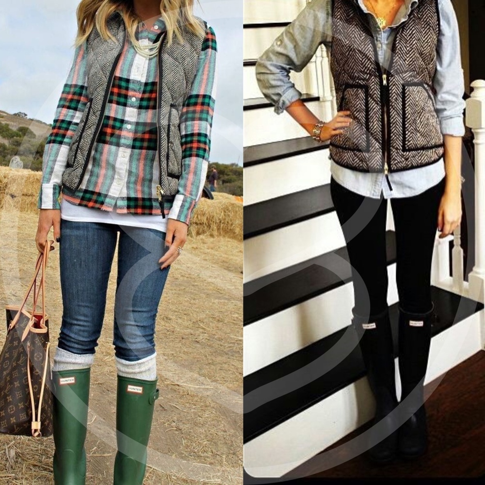 Classic Herringbone Print pocket Zip Up vest - Picture 5 of 8